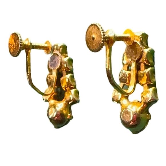 “Golden Glimmer” Screw back Earrings - Picture 3 of 4
